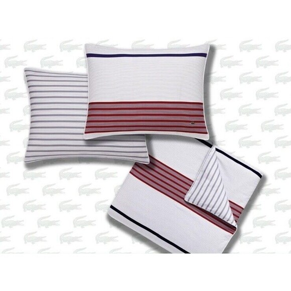 Lacoste Home King 3PC Milady Reversible Duvet Cover And Shams Set - Picture 2 of 11